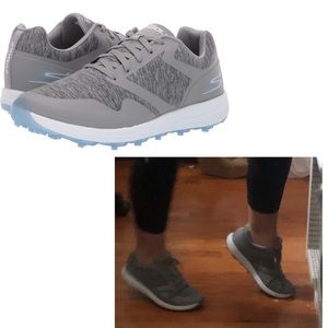 grey sketchers golf shoes